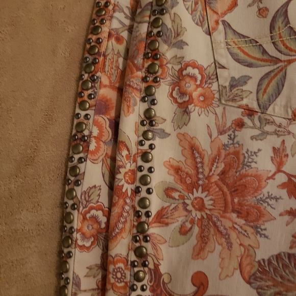 NWOT DENIM SUPPLY RL Metal Beads Floral Jeans - Picture 8 of 10